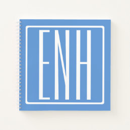 Bold Modern 3 Initials Monogram | Soft Blue Notebook