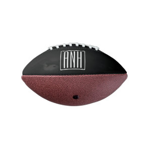 Bold Modern 3 Initials Monogram | White On Black Football
