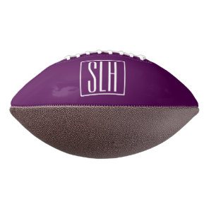 Bold Modern 3 Initials Monogram | White & Purple Football