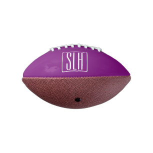 Bold Modern 3 Initials Monogram   White & Purple Football