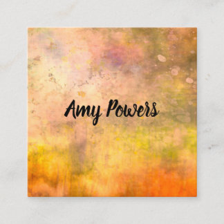 bold modern abstract art color splash square business card