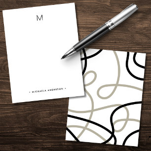 Bold Modern Abstract Monogram & Name Stationery Note Card
