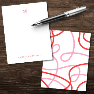 Bold Modern Abstract Monogram & Name Stationery Note Card