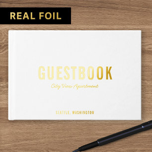 Bold Modern and Script Foil Guest Book