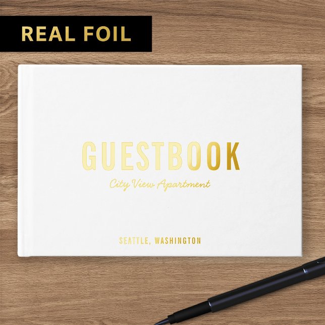 Bold Modern and Script Foil Guest Book (Creator Uploaded)
