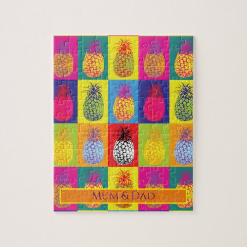 Bold Modern Art Pineapple Pop Art Pattern Jigsaw Puzzle