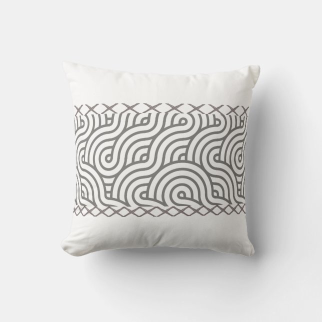 Bold modern artistry geometric patterns throw pillow (Front)