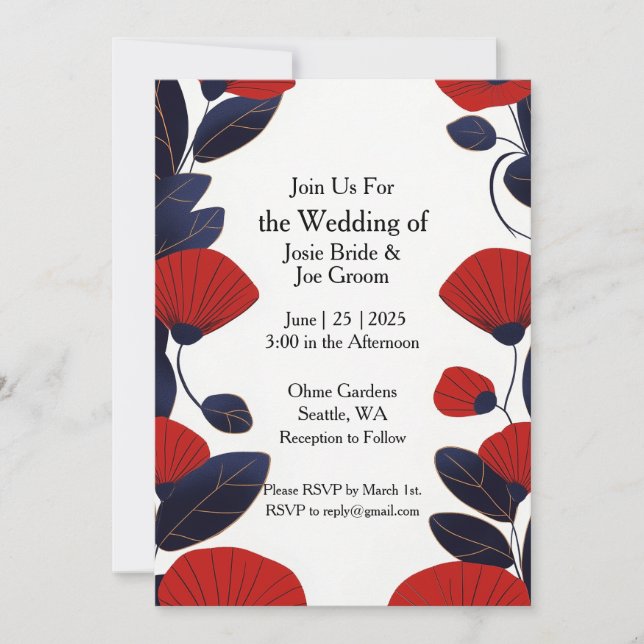 Bold modern asian chic wedding invitation (Front)