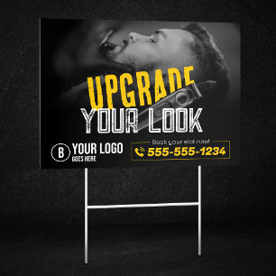 Bold & Modern Barber Shop Hair Stylist Mustache Sign