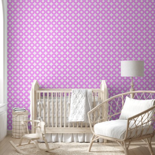 Bold Modern Big Pink Circles Pattern Wallpaper