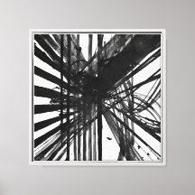 Bold Modern Black and White Abstract Ink Art