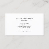 Bold Modern Black and White Hair Stylist Salon Business Card (Back)
