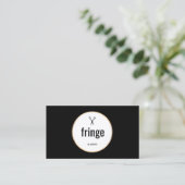 Bold Modern Black and White Hair Stylist Salon Business Card (Standing Front)