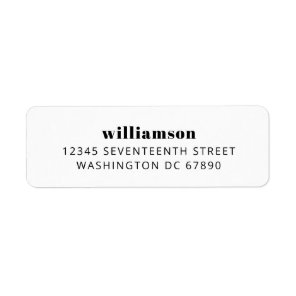 Bold Modern Black and White Last Name Address Label