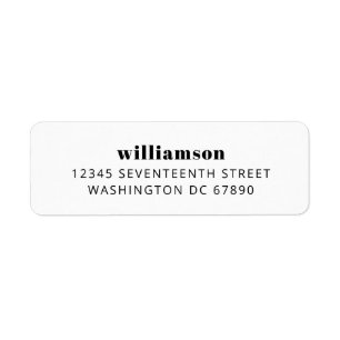 Bold Modern Black and White Last Name Address Label