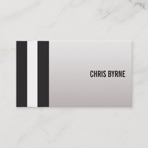 Bold Modern Black and White Vertical Stripes Business Card