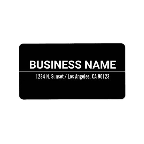 Bold Modern Black White Business Return Address Label