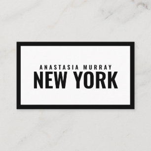 Bold Modern Black White Minimalist Luxury Boutique Business Card