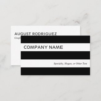 Bold Modern Black White Stripes Business Card