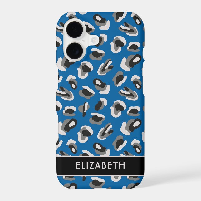 Bold Modern Blue Animal Print Pattern Case-Mate iPhone Case (Back)