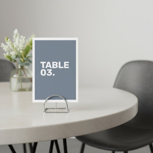 Bold Modern Blue minimal Table number (Bold Modern Blue minimal Table number.)