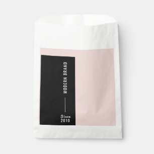 Bold Modern Blush Black Color Block Brand Business Favor Bag