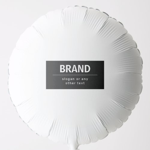 Bold Modern Brand or Business Name  Black  White Balloon