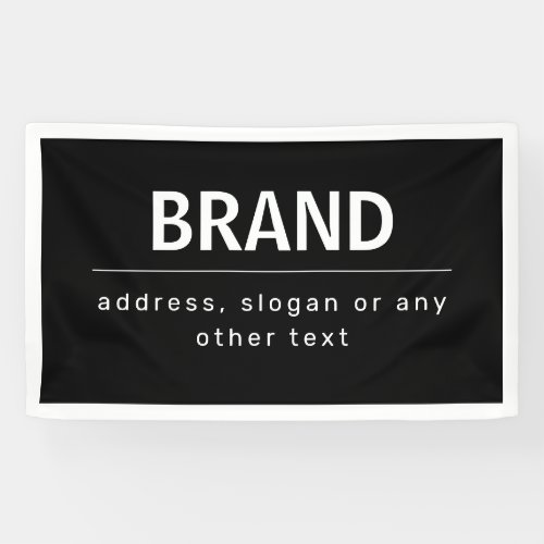 Bold Modern Brand or Business Name  Black  White Banner