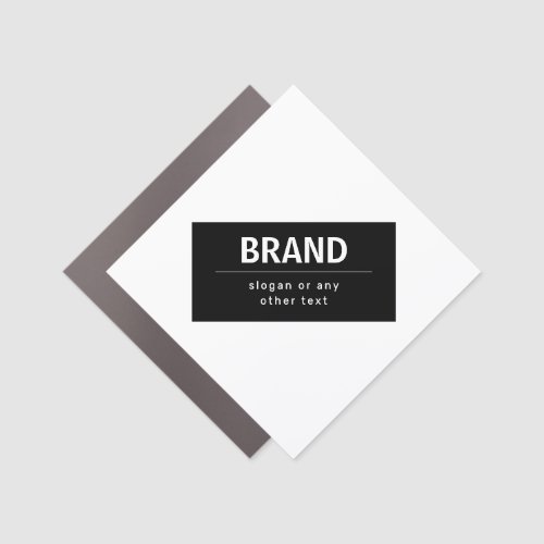 Bold Modern Brand or Business Name  Black  White Car Magnet