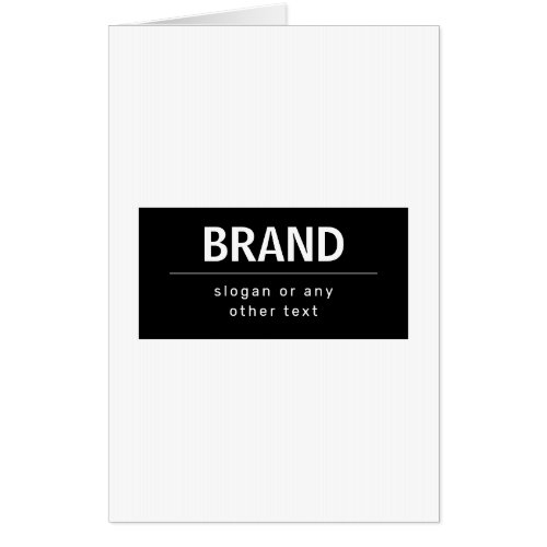 Bold Modern Brand or Business Name  Black  White Card