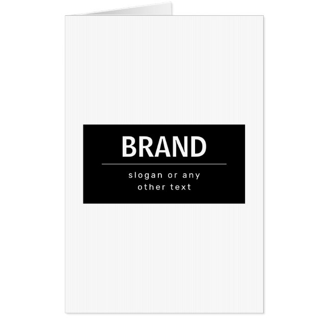 Bold Modern Brand or Business Name | Black & White Card (Front)