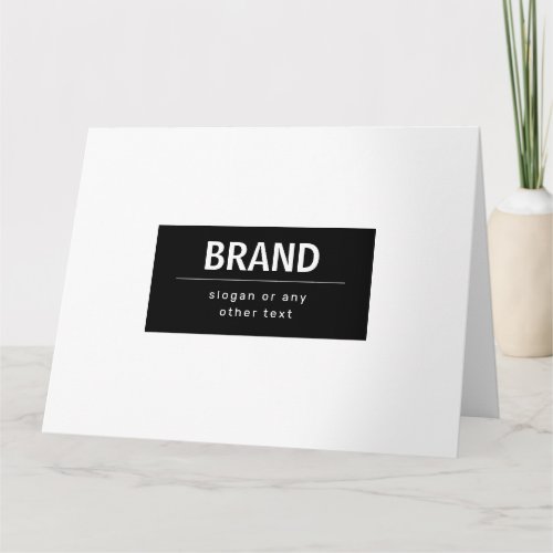 Bold Modern Brand or Business Name  Black  White Card