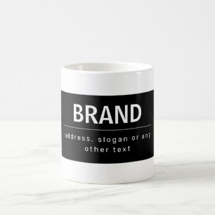 Bold Modern Brand or Business Name Black & White Coffee Mug