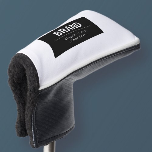 Bold Modern Brand or Business Name  Black  White Golf Head Cover