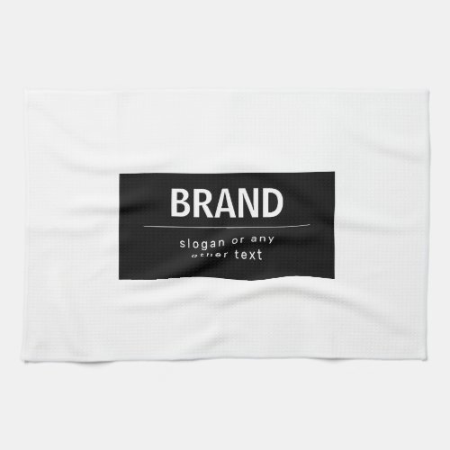 Bold Modern Brand or Business Name  Black  White Kitchen Towel