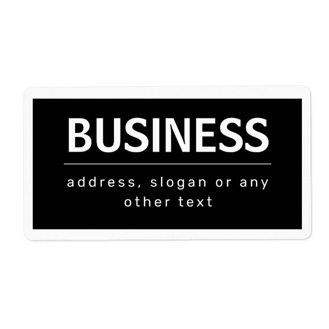 Bold Modern Brand or Business Name | Black & White Label (Front)