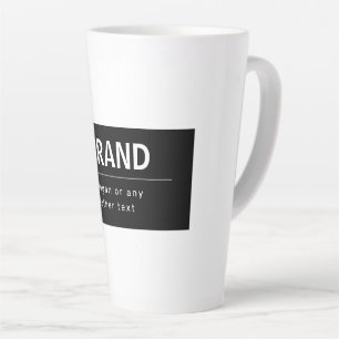 Bold Modern Brand or Business Name Black & White Latte Mug