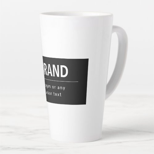 Bold Modern Brand or Business Name  Black  White Latte Mug