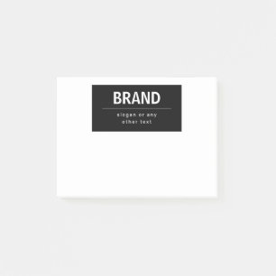 Bold Modern Brand or Business Name Black & White Post-it Notes