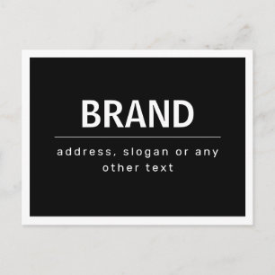 Bold Modern Brand or Business Name   Black & White Postcard