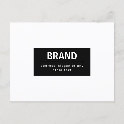 Bold Modern Brand or Business Name  Black  White Postcard