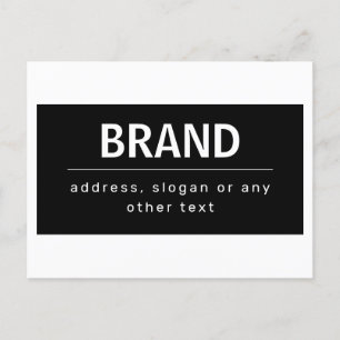 Bold Modern Brand or Business Name   Black & White Postcard