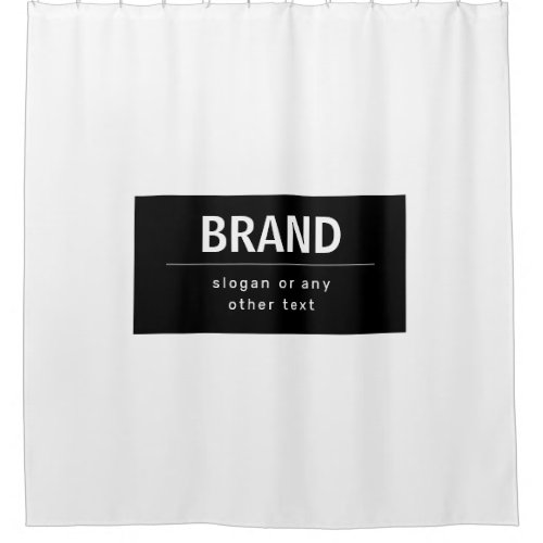 Bold Modern Brand or Business Name  Black  White Shower Curtain