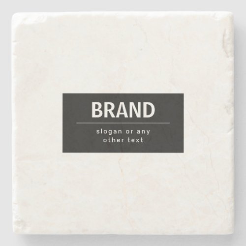 Bold Modern Brand or Business Name  Black  White Stone Coaster