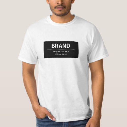 Bold Modern Brand or Business Name  Black  White T_Shirt