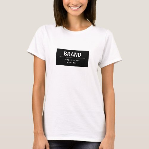 Bold Modern Brand or Business Name  Black  White T_Shirt