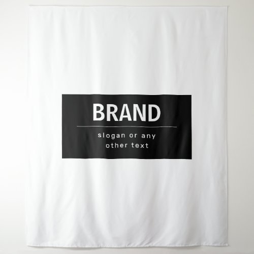 Bold Modern Brand or Business Name  Black  White Tapestry