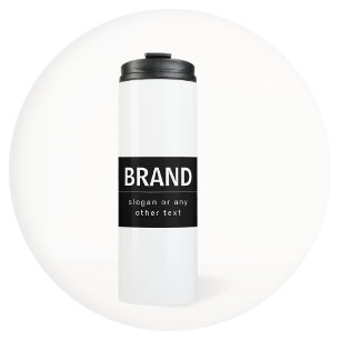 Bold Modern Brand or Business Name Black & White Thermal Tumbler