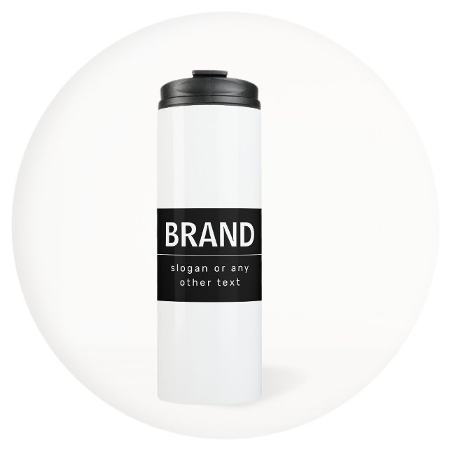 Bold Modern Brand or Business Name | Black & White Thermal Tumbler (Creator Uploaded)