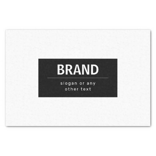 Bold Modern Brand or Business Name  Black  White Tissue Paper